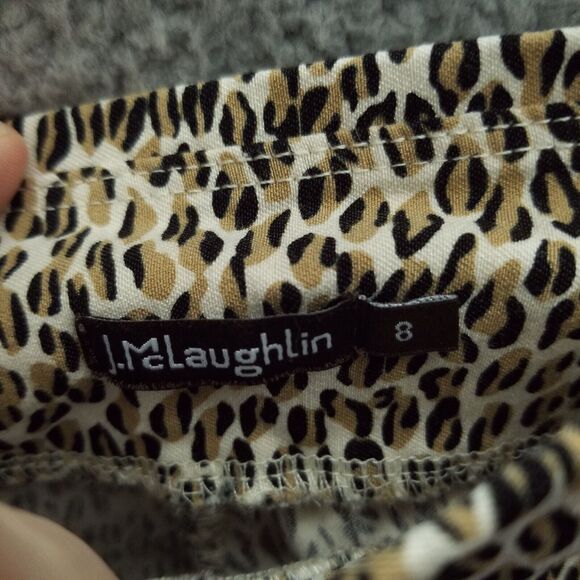 J. McLaughlin Women's 8 Animal Print Beige Leggings 30.5" 29.5" 8.5" - Picture 3 of 10